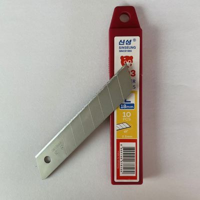 0.5mm Silver Cutter Blade 18mm Carbon Steel 60° Angle 8 Τμήματα